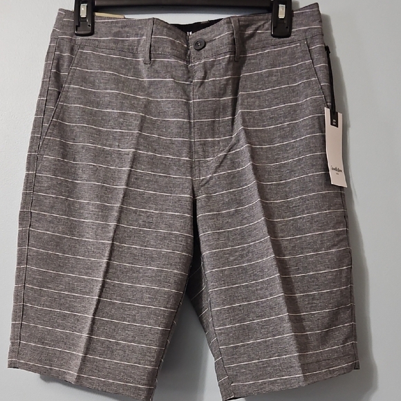 Goodfellow & Co Other - Goodfellow & Co Charcoal Striped Men's Lightweight Hybrid Swim Shorts Size 28